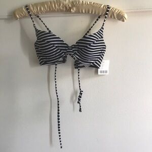 NWT UO Black white bikini top XS